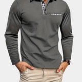 Poloshirt met lange mouwen en ruitdetails voor heren