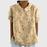 Dames blouse met bloemenprint en korte mouwen