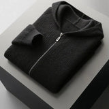 Heren hoodie van merinowol met honingraatstructuur