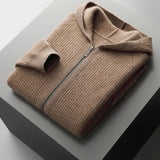 Heren hoodie van merinowol met honingraatstructuur