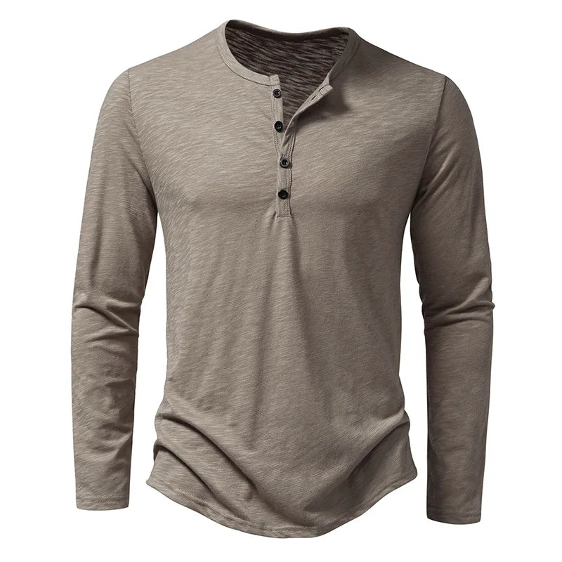 Lorenzo lang heren shirt met knopen in diverse kleuren – zachte stof, regular fit pasvorm en stijlvolle casual look.