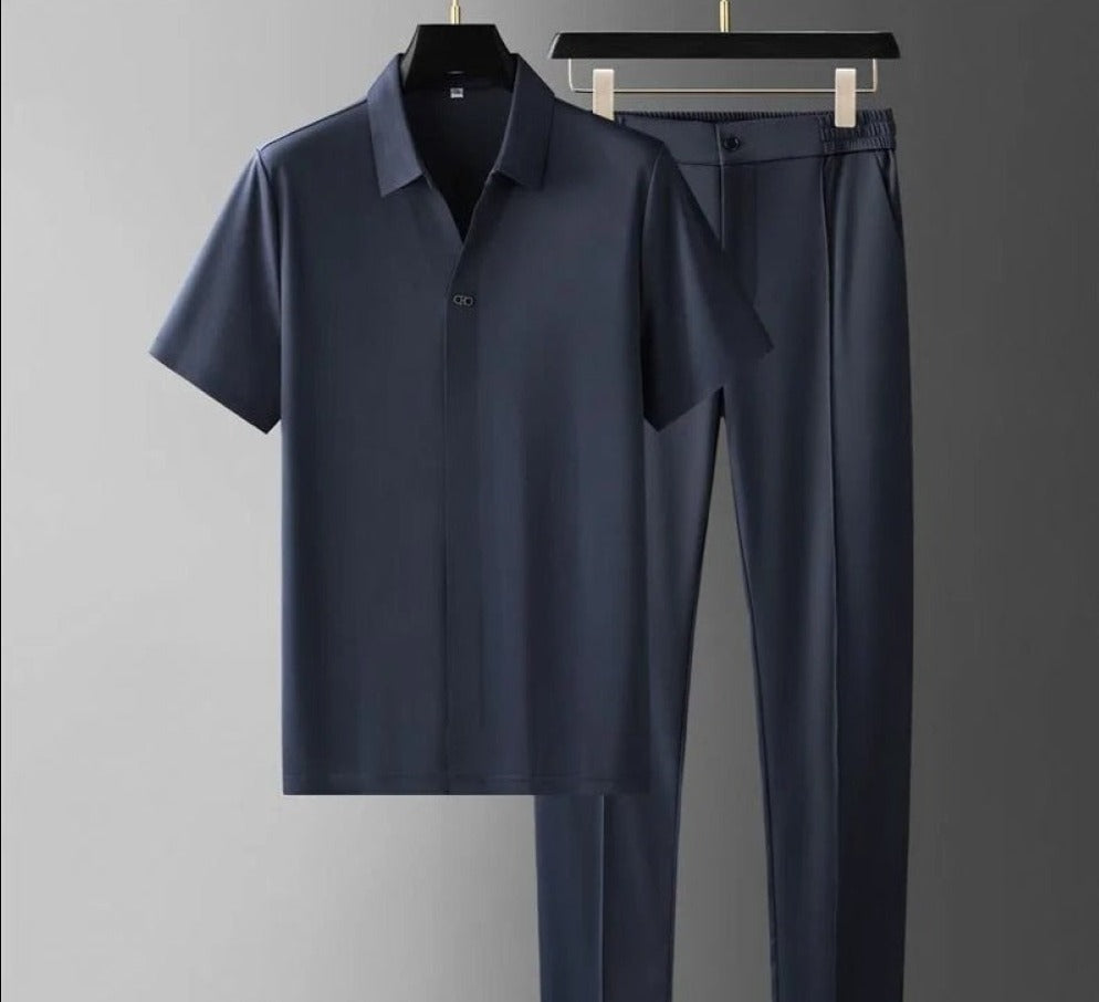 Tweedelige Set met Poloshirt en Rechte Broek