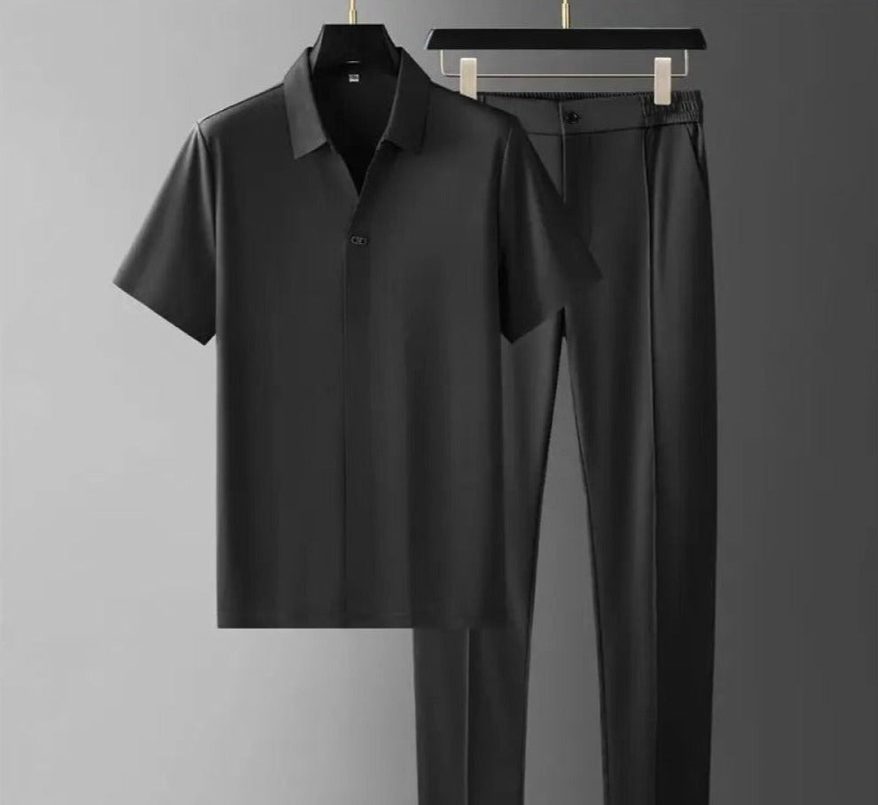 Tweedelige Set met Poloshirt en Rechte Broek