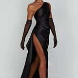 One-Shoulder Maxi Jurk met Hoge Split