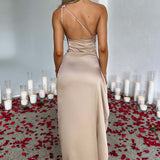 One-Shoulder Maxi Jurk met Hoge Split