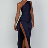One-Shoulder Maxi Jurk met Hoge Split