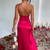 One-Shoulder Maxi Jurk met Hoge Split