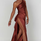 One-Shoulder Maxi Jurk met Hoge Split