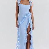 One-Shoulder Maxi Jurk met Volantdetails