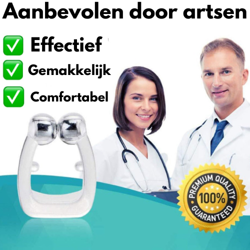 Snurk Stopper – Transparante anti-snurk neusclip in opbergdoosje, ontworpen voor comfortabel gebruik tijdens de nacht om snurken te verminderen.
