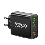 SmartCharge 65W 6-in-1 oplader – krachtige en veelzijdige oplader voor kantoor en thuis, compatibel met meerdere apparaten en compact voor eenvoudig gebruik.