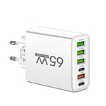 SmartCharge 65W 6-in-1 oplader – krachtige en veelzijdige oplader voor kantoor en thuis, compatibel met meerdere apparaten en compact voor eenvoudig gebruik.