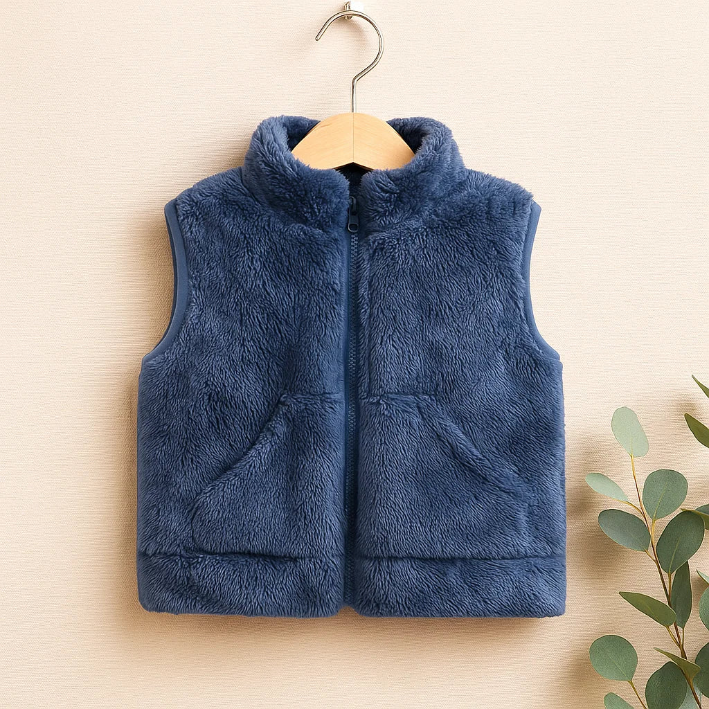 LittleComfy kinder vest met verdikte fleecevoering – warme, zachte stof, comfortabele pasvorm en perfect voor knusse en actieve dagen.