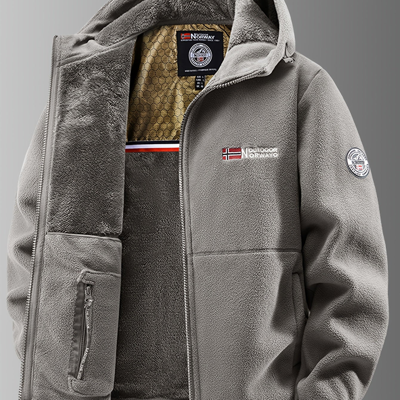 Thermische fleece jas met capuchon voor heren