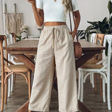 Dames broek met wijde pijpen en trekkoord
