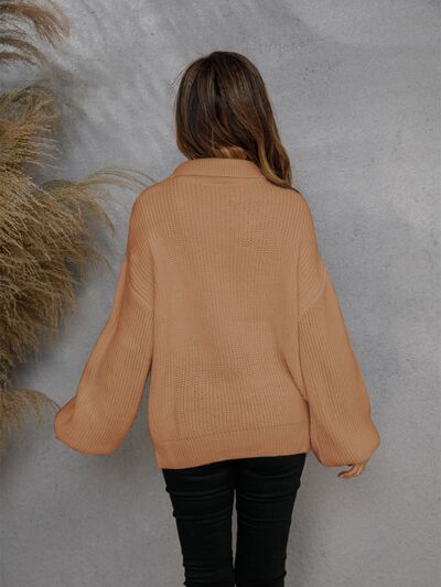 Casual dames sweater met halve rits, comfortabel en stijlvol voor dagelijks gebruik.