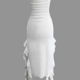 Strapless Maxi Jurk met Ruches