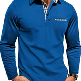 Poloshirt met lange mouwen en ruitdetails voor heren