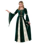 Halloween maxi jurk – prinses kostuum voor dames, lange elegante jurk met sprookjesachtige details, perfect voor verkleedpartijen en Halloweenfeesten.