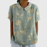 Dames blouse met bloemenprint en korte mouwen
