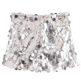 Pailletten Mini Rok met Hoge Taille