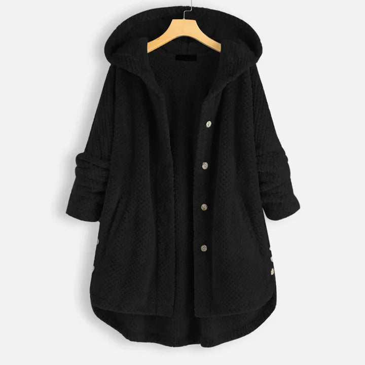 Lydia warme fleece jas voor dames – zachte en elegante jas met comfortabele pasvorm, perfect voor casual winterlooks en buitenactiviteiten.