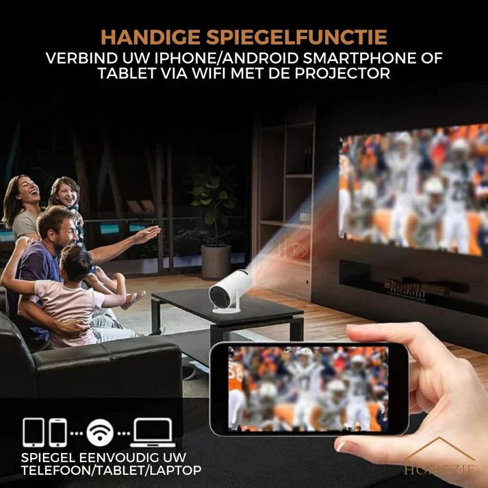 StreamBeam draagbare mini projector – compacte en krachtige projector voor thuisbioscoopervaring, ideaal voor films, games en presentaties.
