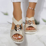 Sandalen met Plateauzool en Decoratieve Ring