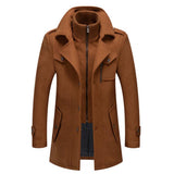 Lange herenjas met knoopsluiting voor herfst en winter