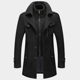 Lange herenjas met knoopsluiting voor herfst en winter
