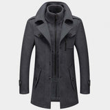 Lange herenjas met knoopsluiting voor herfst en winter