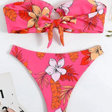 Bikini Set met Bandeau Top en Bloemenprint