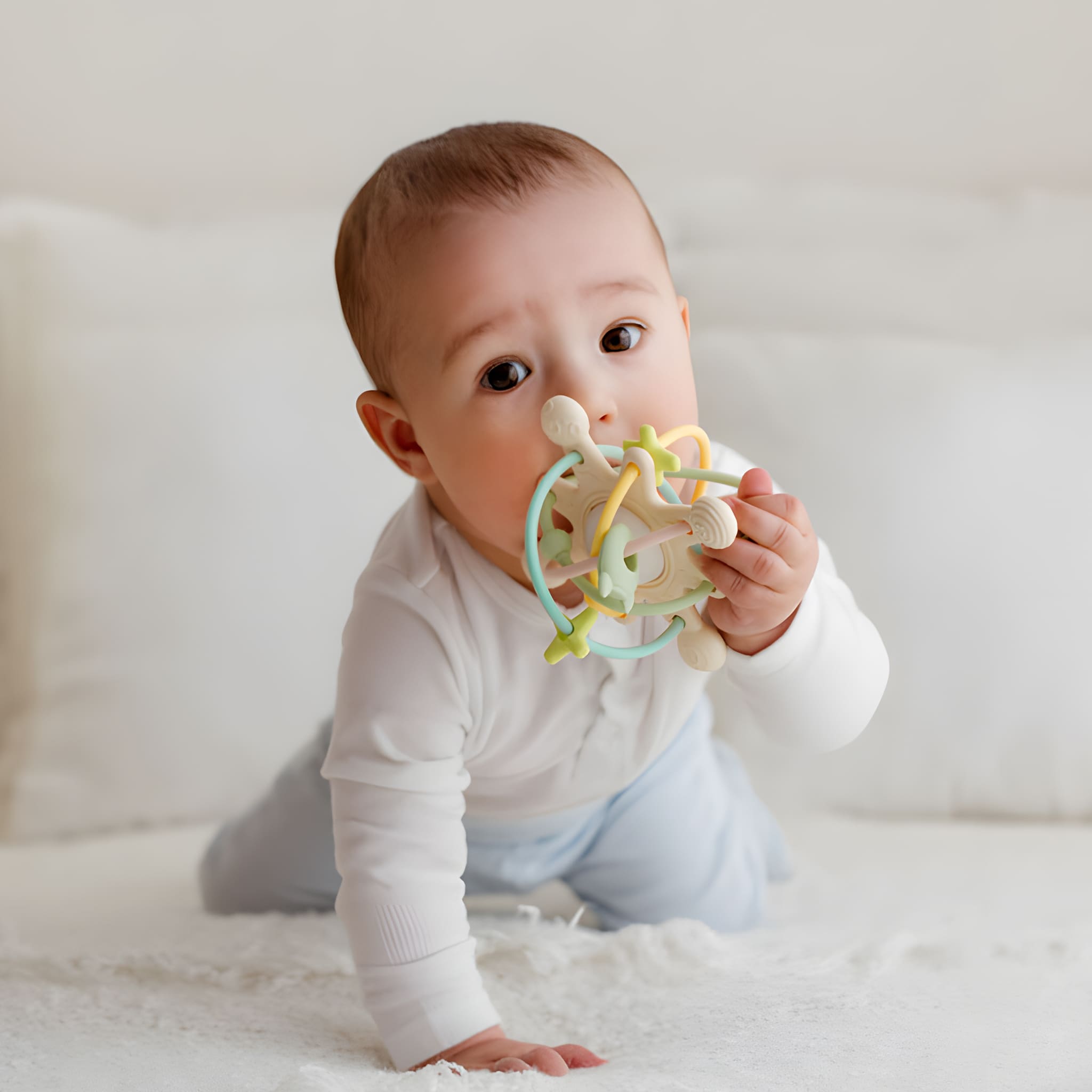 GalaxyRattle premium rammelaar voor baby’s – veilig, kleurrijk en ergonomisch ontworpen speelgoed dat de motorische vaardigheden en zintuigen stimuleert.