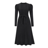 Elegante Midi Jurk met Taillekoord