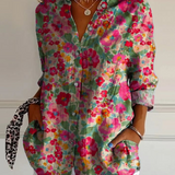 Blouse met Bloemenprint en Knoopsluiting