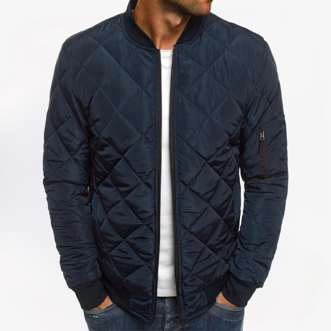 Casual bomberjack voor heren met geruit patroon, ideaal voor een comfortabele en modieuze look. Geschikt voor dagelijks gebruik en het najaar. Robuuste stof en tijdloos design.