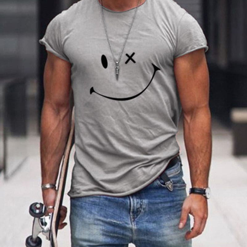 Heren T Shirt Met Smile Print En Casual Fit