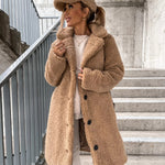 Luvana dames elegante teddy jas in diverse kleuren – zachte, warme teddy stof, comfortabele pasvorm en chique, tijdloze uitstraling.