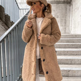 Luvana dames elegante teddy jas in diverse kleuren – zachte, warme teddy stof, comfortabele pasvorm en chique, tijdloze uitstraling.