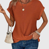 Dames blouse met structuur en korte mouwen