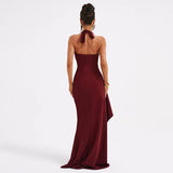 Sexy Maxi Jurk met Diepe V-Hals en Split