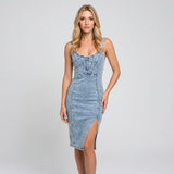 Denim Midi Jurk met Split