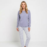 Comfortabele Pyjama Set met Geruite Broek