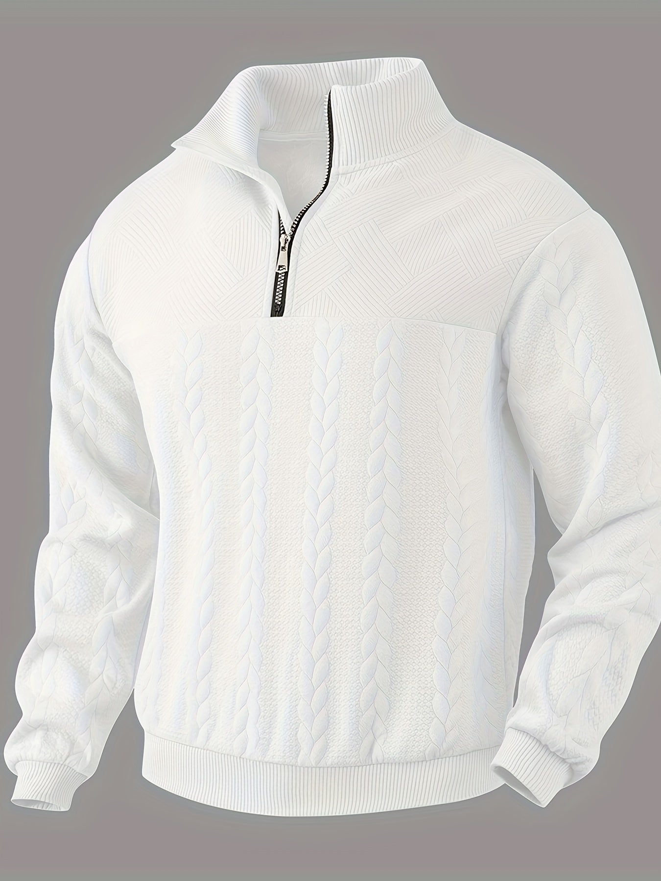 Herenpullover met rits – comfortabele en stijlvolle pullover van hoogwaardige stof. Perfect voor laagjes, met een praktische rits en moderne pasvorm voor elke gelegenheid.