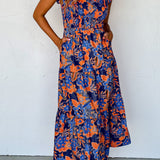 Bloemen Maxi Jurk met Ruches