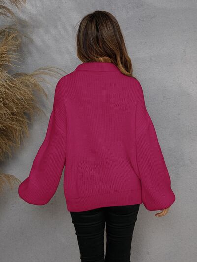 Casual dames sweater met halve rits, comfortabel en stijlvol voor dagelijks gebruik.