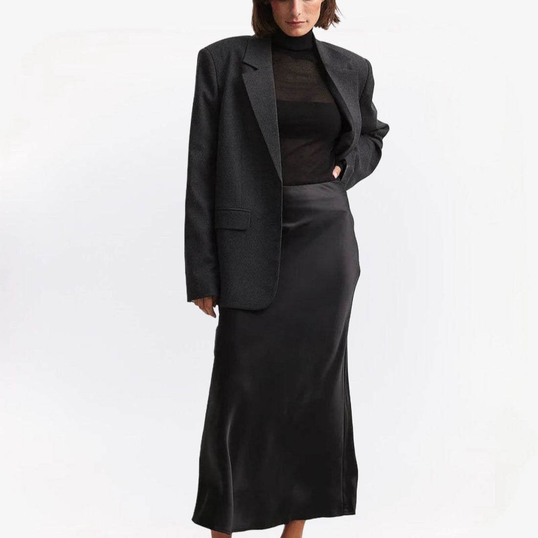 Chaveli - Hoge taille satijnen rok voor dames – Luxueuze, vloeiende pasvorm met een elegante uitstraling.