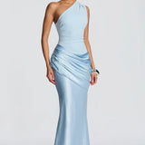 One-Shoulder Maxi Jurk met Drapering