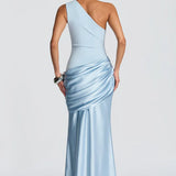 One-Shoulder Maxi Jurk met Drapering
