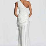 One-Shoulder Maxi Jurk met Drapering